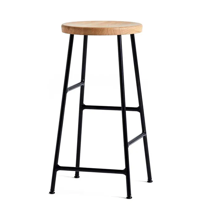 Cornet round bar stool 65 cm - Oiled oak-soft black - HAY