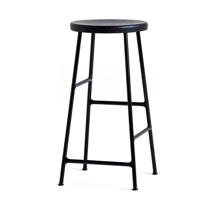 Cornet round bar stool 65 cm - Soft black oak-soft black - HAY