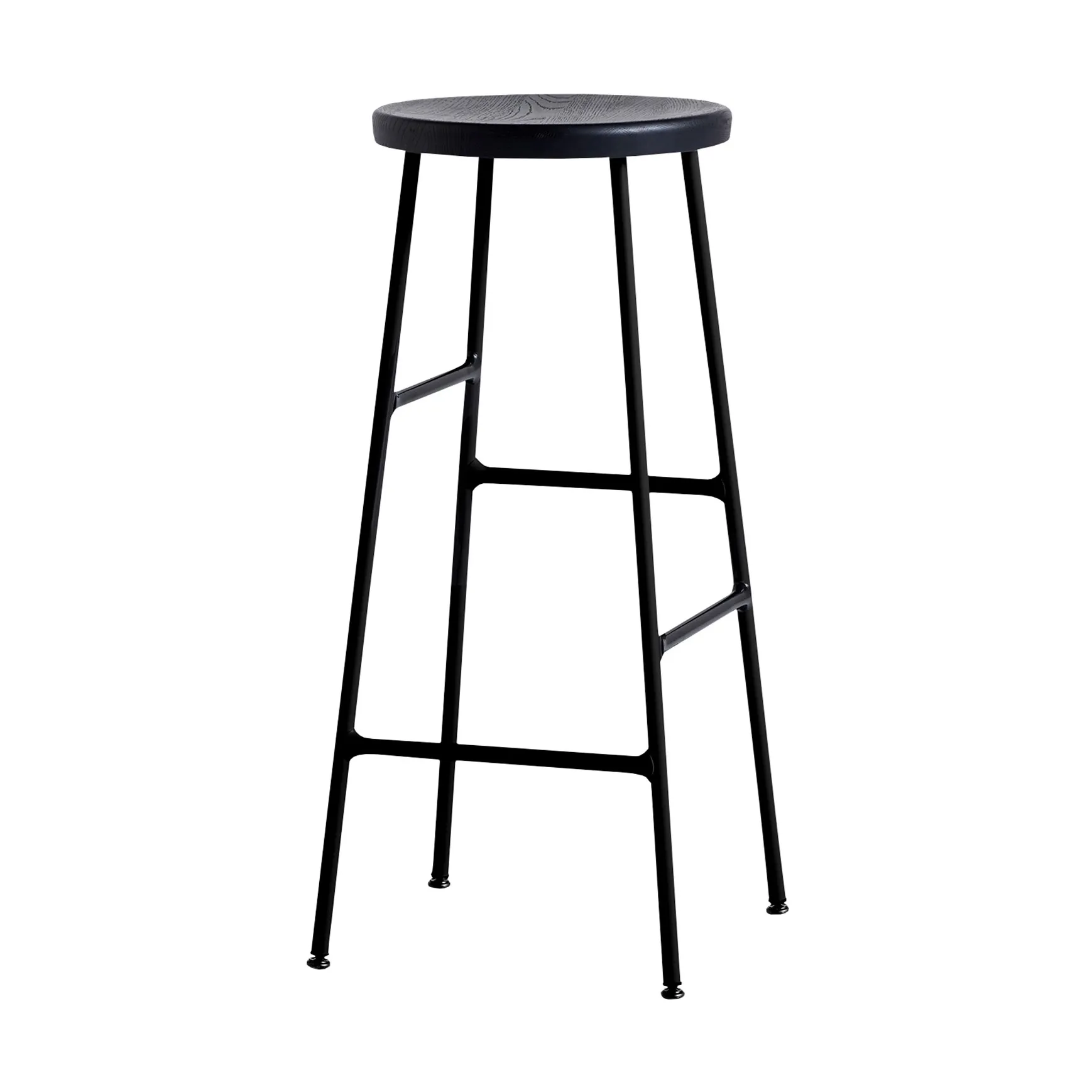 Cornet round bar stool 75 cm, Soft black oak-soft black HAY