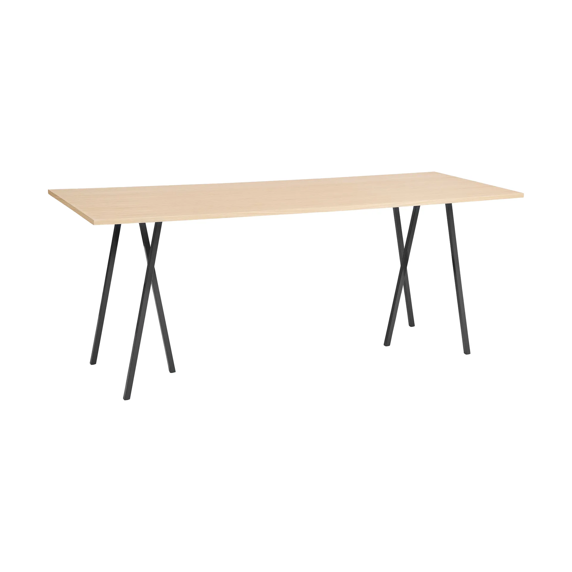 Loop Stand incl. support bar table 92,5x250 cm, Black-clear lacq. oak HAY