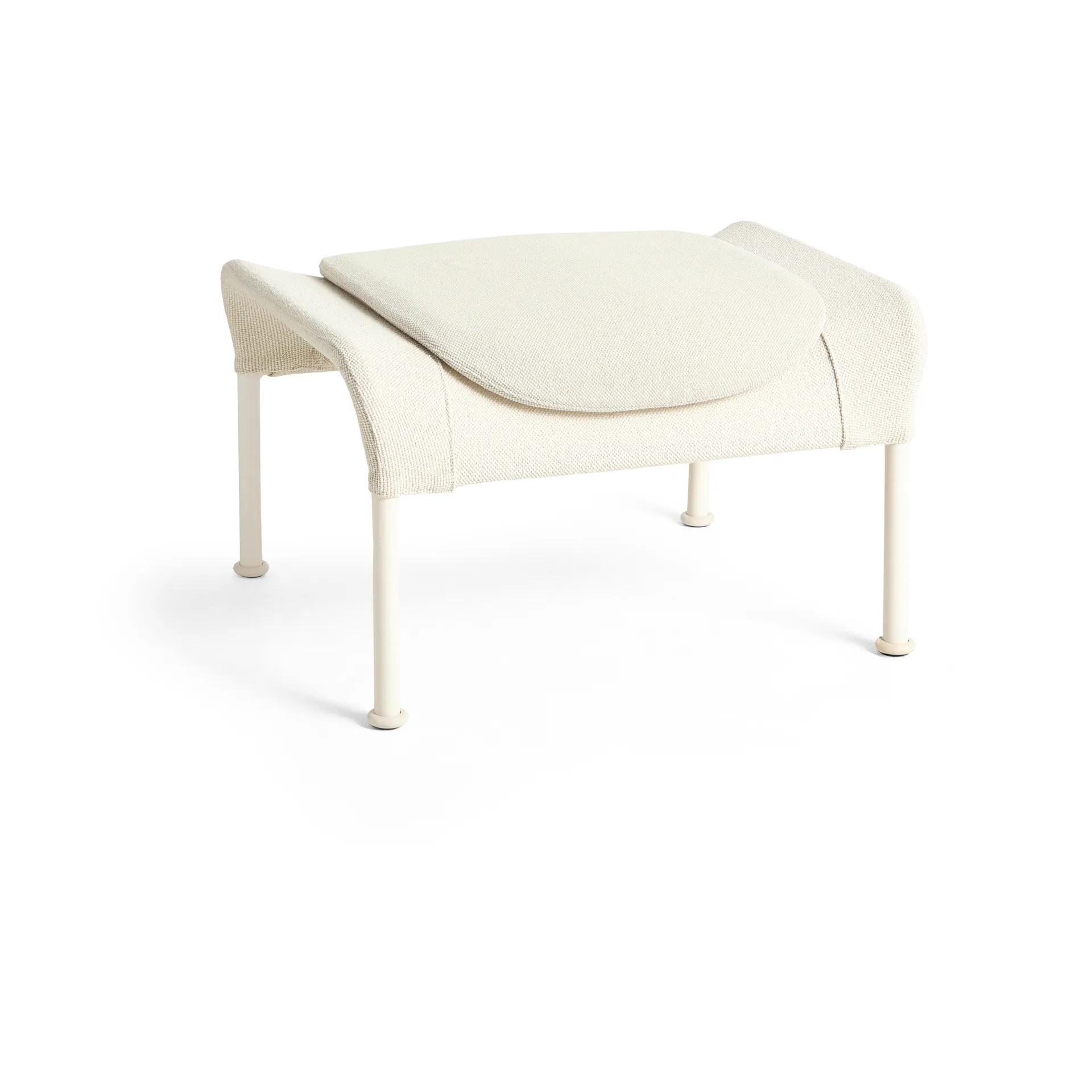 O2 Ottoman footstool, Soft cream-lacquered steel eggshell HAY