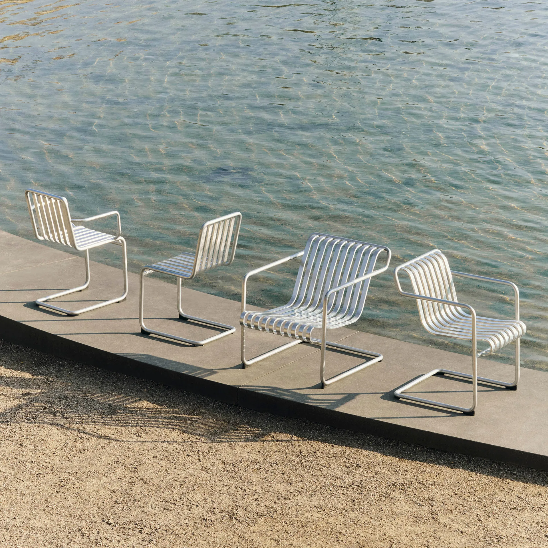 Palissade Cantilever armchair, Hot galvanised steel HAY