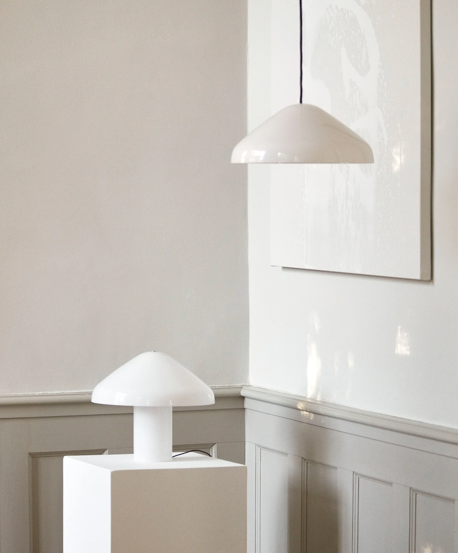 Pao Glass pendant lamp Ø35 cm, White-opalglass HAY