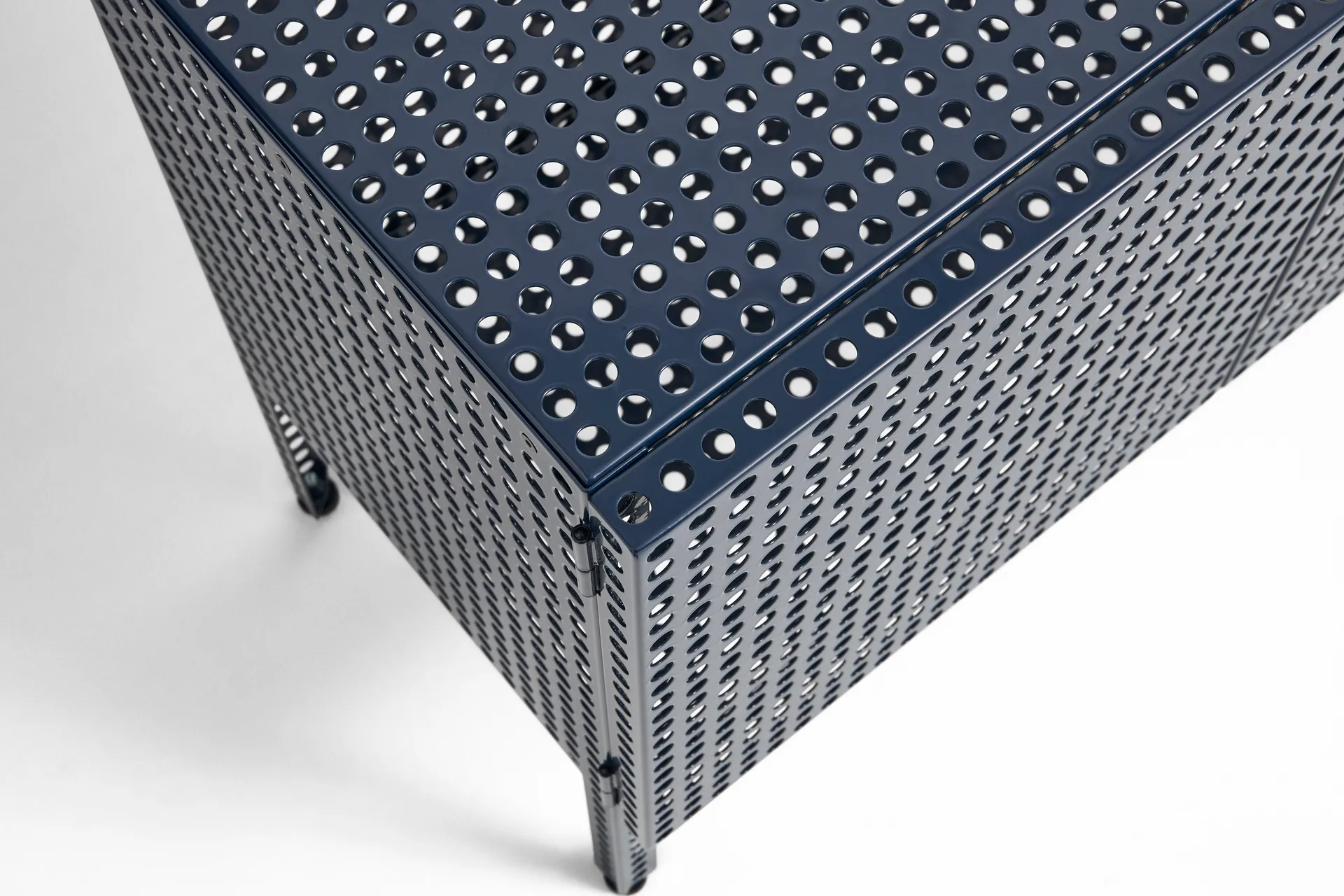 Perforated Cabinet skåp small, Steel blue HAY