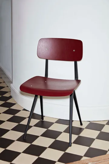 Result chair - Dark brick-black steel frame - HAY