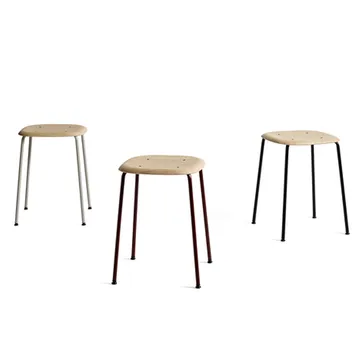 Soft Edge 70 stool - Dusty green-black steel frame - HAY