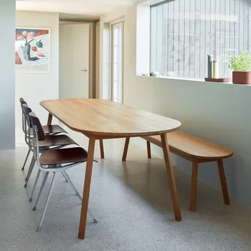 Triangle Leg dining table - Lacquered oak, 200x85 cm - HAY