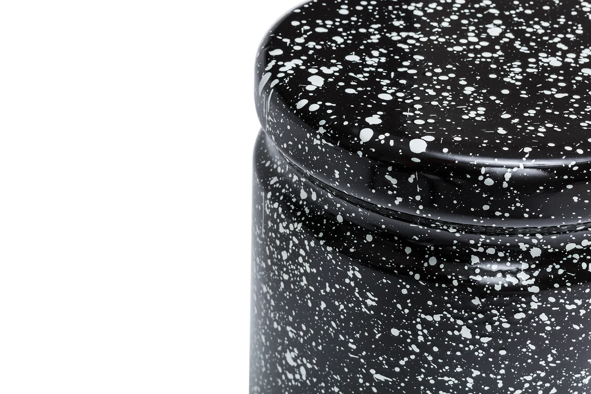 Last round stool Ø32x44 cm, Black-white splatter Hem
