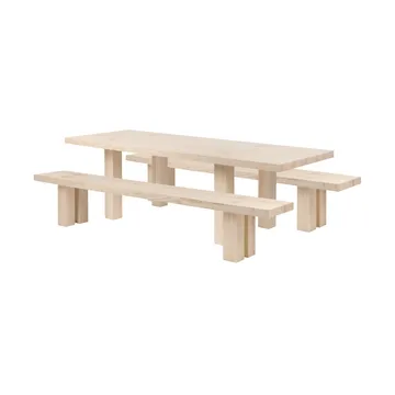 Max dining table with benches 250 cm - Ash - Hem