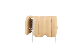 Puffy 2,5-seater sofa 205 cm - Sand leather-stainless steel - Hem
