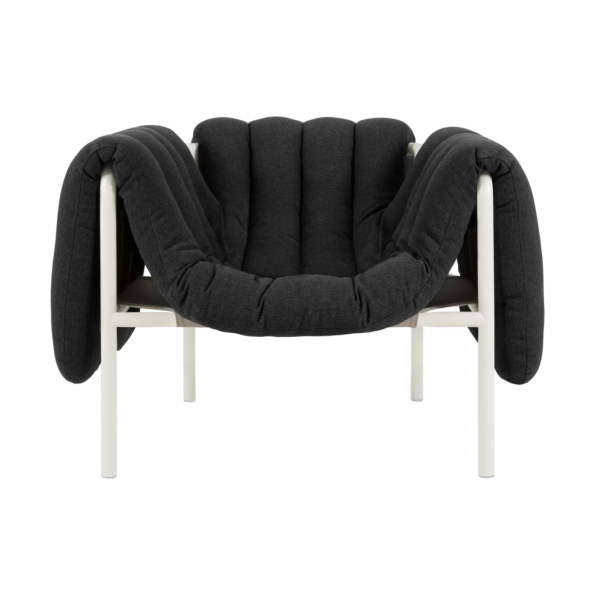 Puffy lounge chair, Anthracite-cream Hem