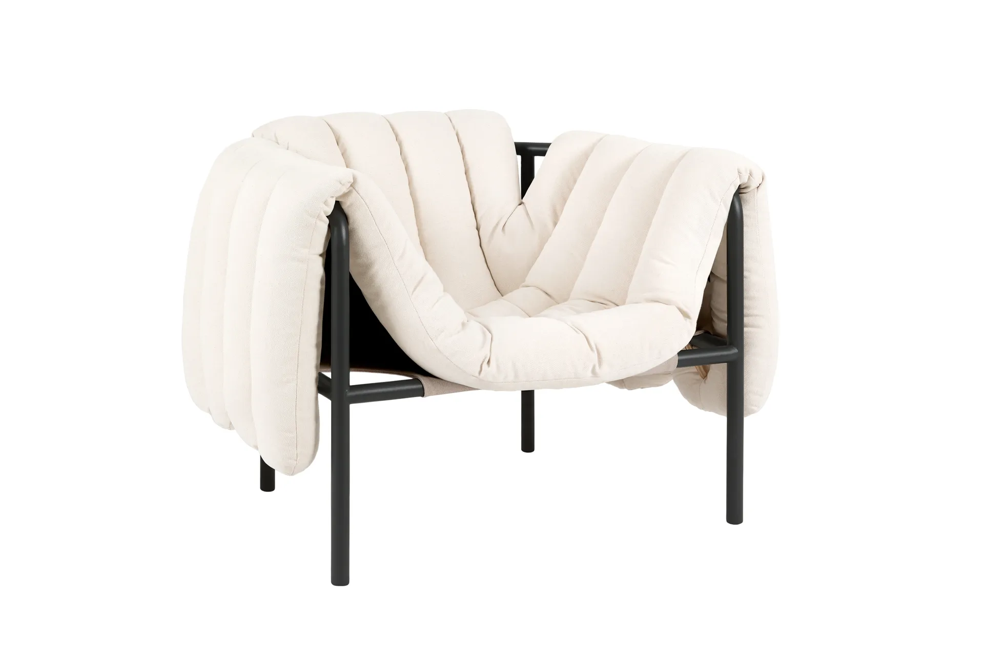 Puffy lounge chair, Natural-black grey Hem