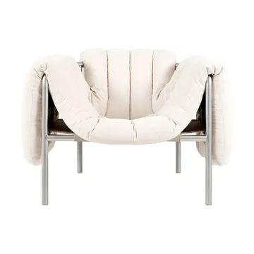 Puffy lounge chair - Natural-stainless steel - Hem