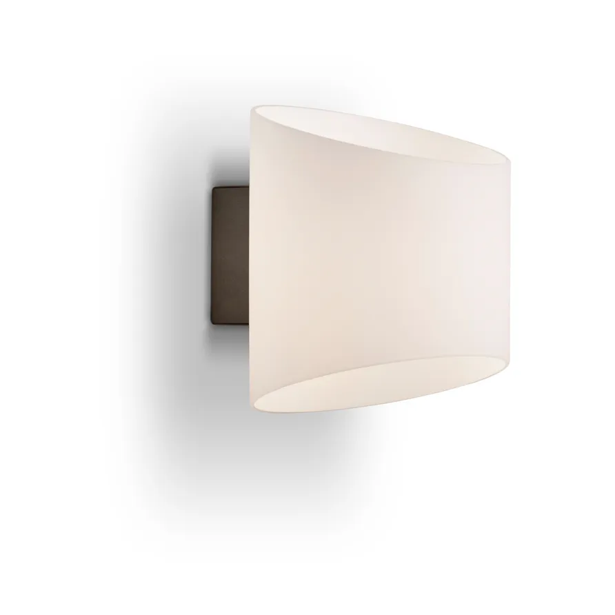 Evoke wall lamp oval, Anthracite-opal glass Herstal