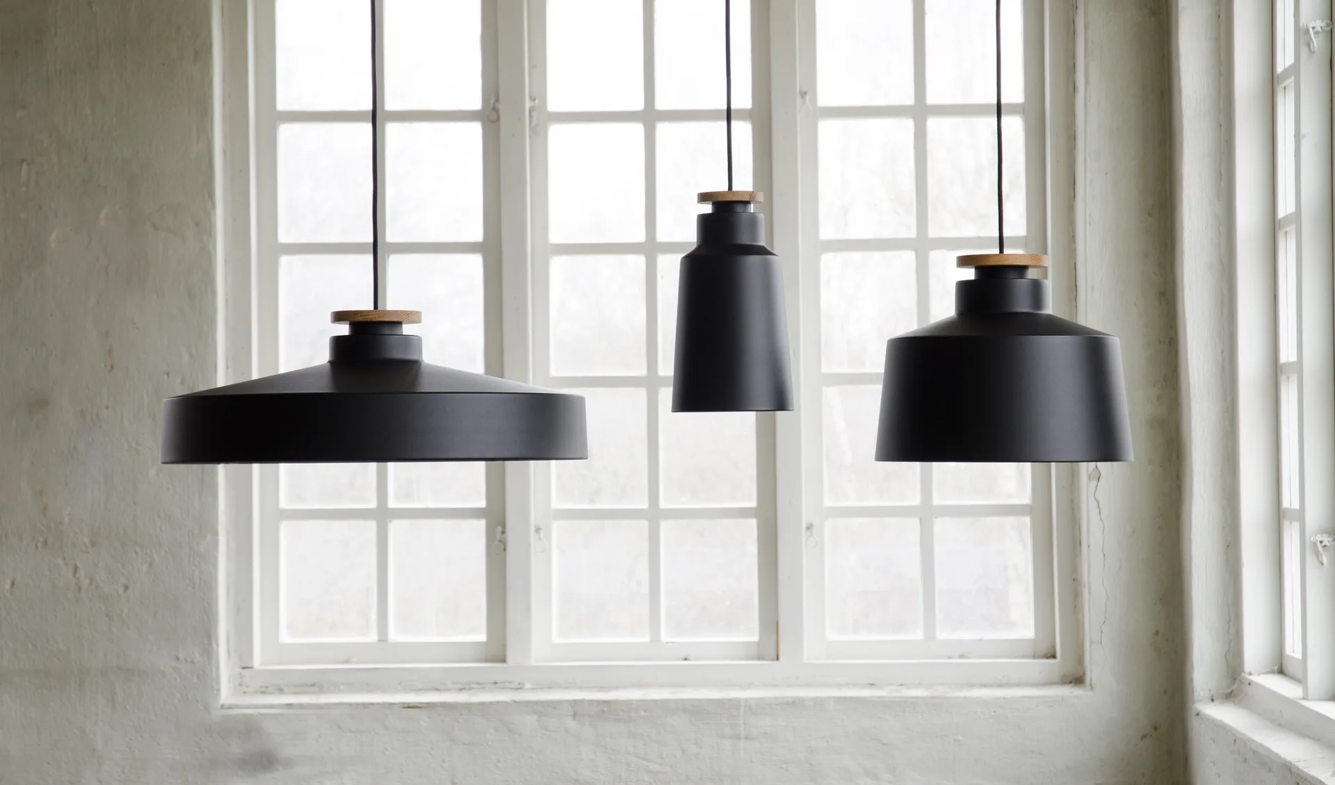 Street pendant lamp L, Matte black Herstal