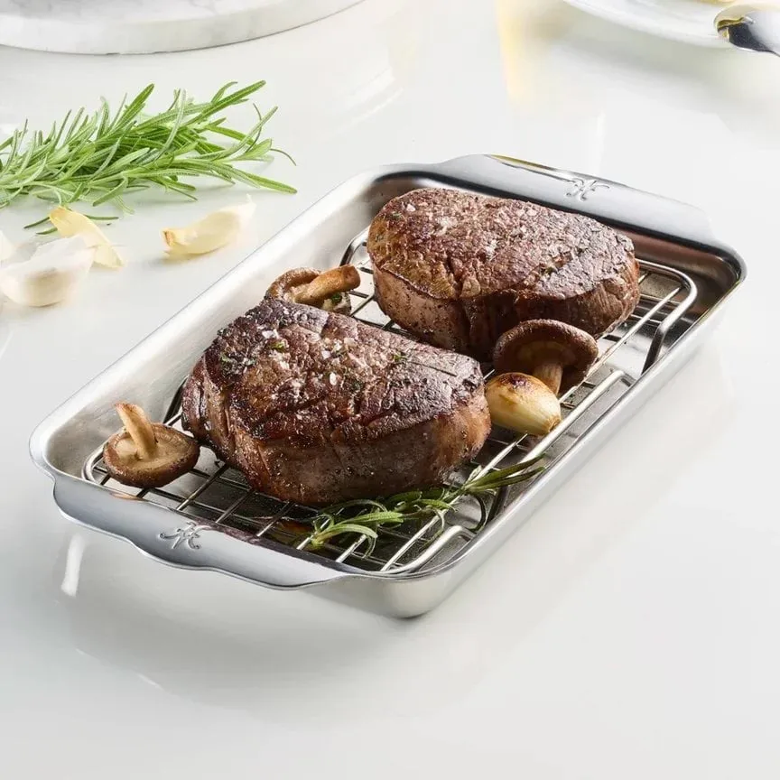 Hestan Ovenbond baking tray with cooling rack, Stainless steel, 16.8x28.8 cm Hestan