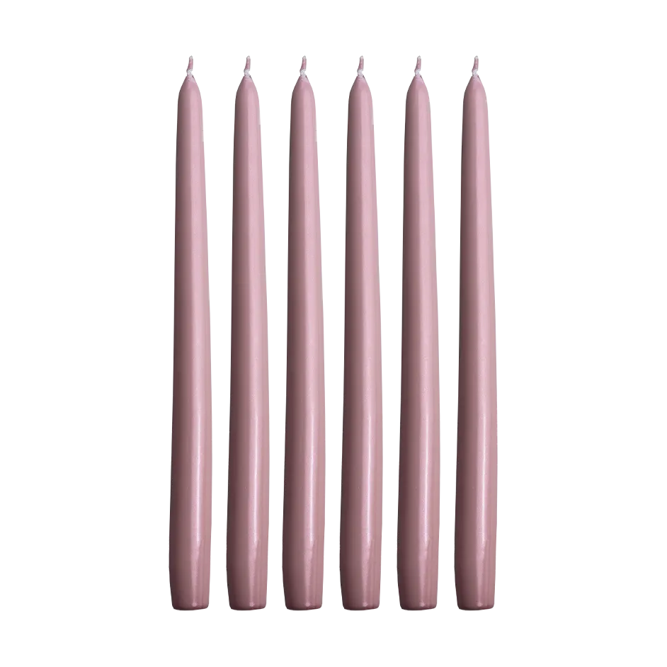 Herrgårdsljus candles 30 cm 6-pack, Pink metallic Hilke Collection