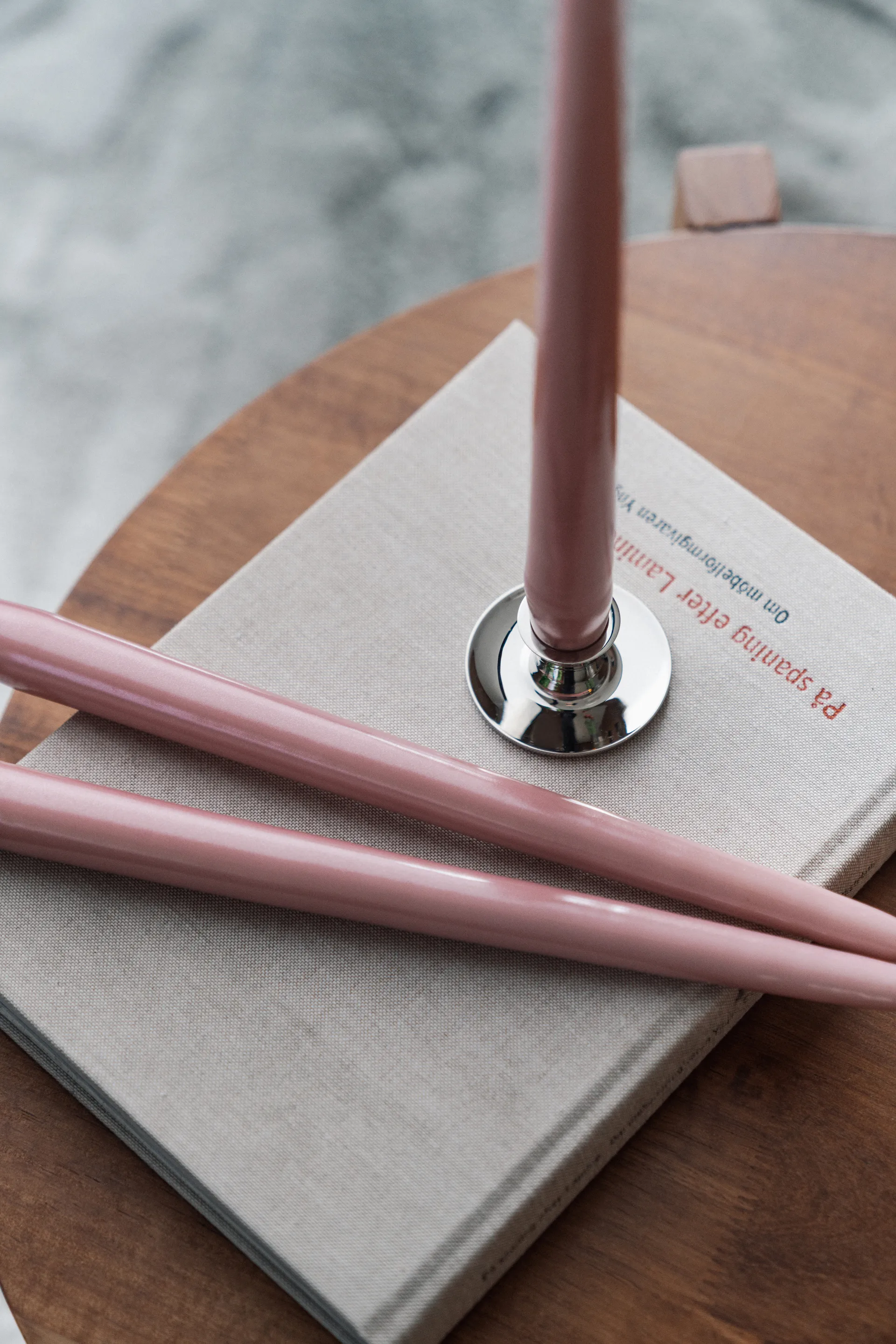 Herrgårdsljus candles 30 cm 6-pack, Pink metallic Hilke Collection