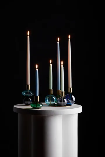 Bubble 4-arm candlestick Ø17.5x12 cm - Blue-green-smoke - Holmegaard