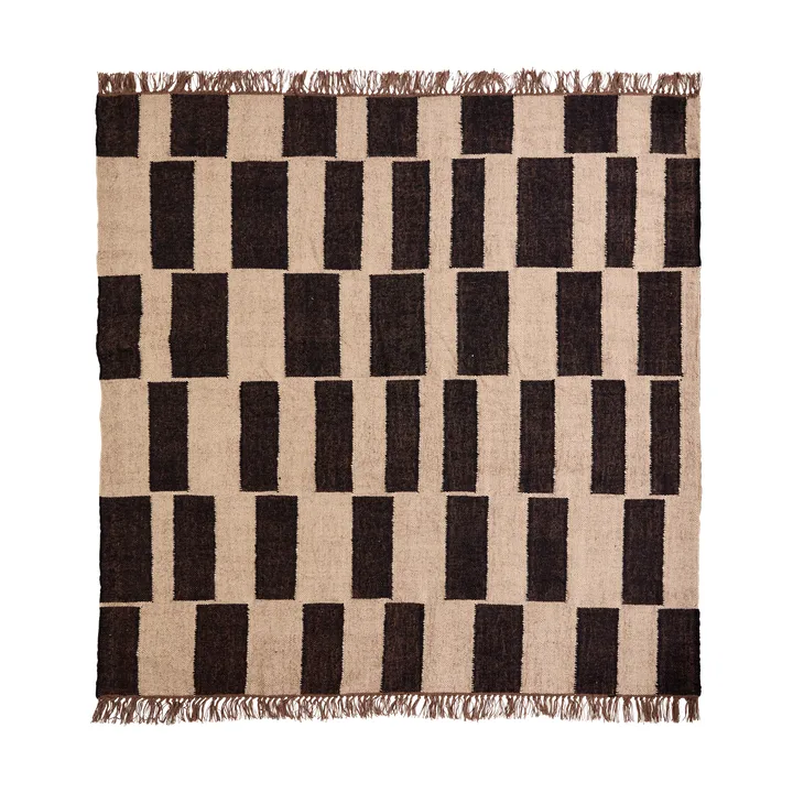 Graph rug - Black-natural, 180x180 cm - House Doctor