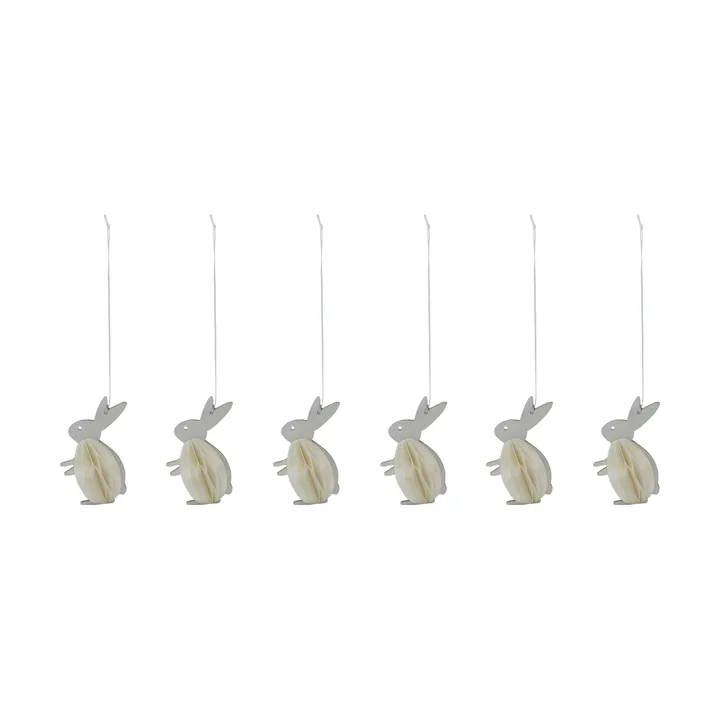 Rabbit Easter hanging ornaments 6-pack - Off-white - House Doctor
