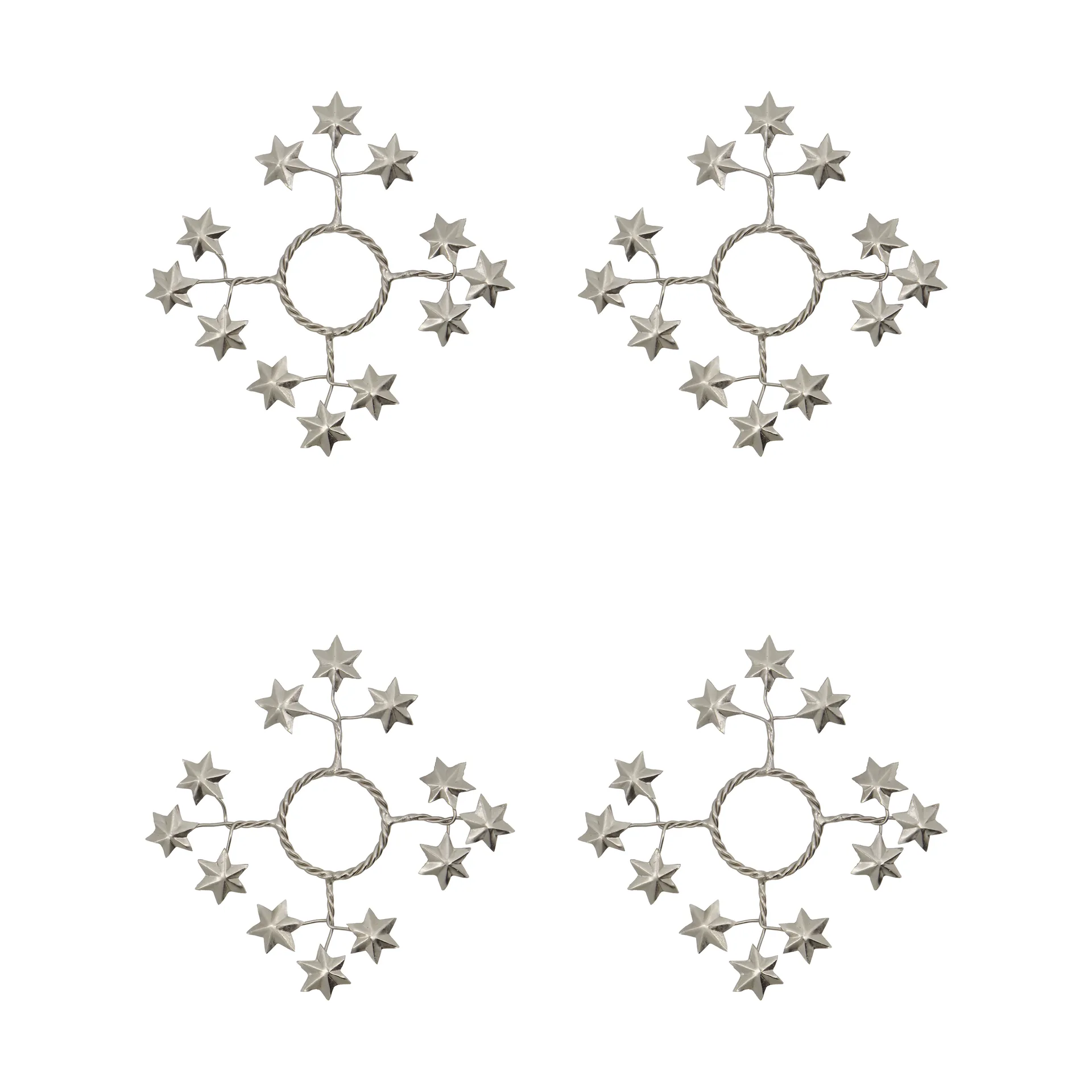 Star candle ring 4-pack, Silver House Doctor