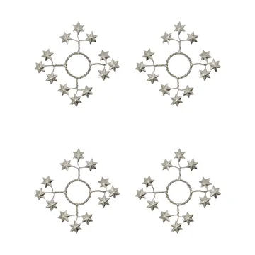 Star candle ring 4-pack - Silver - House Doctor