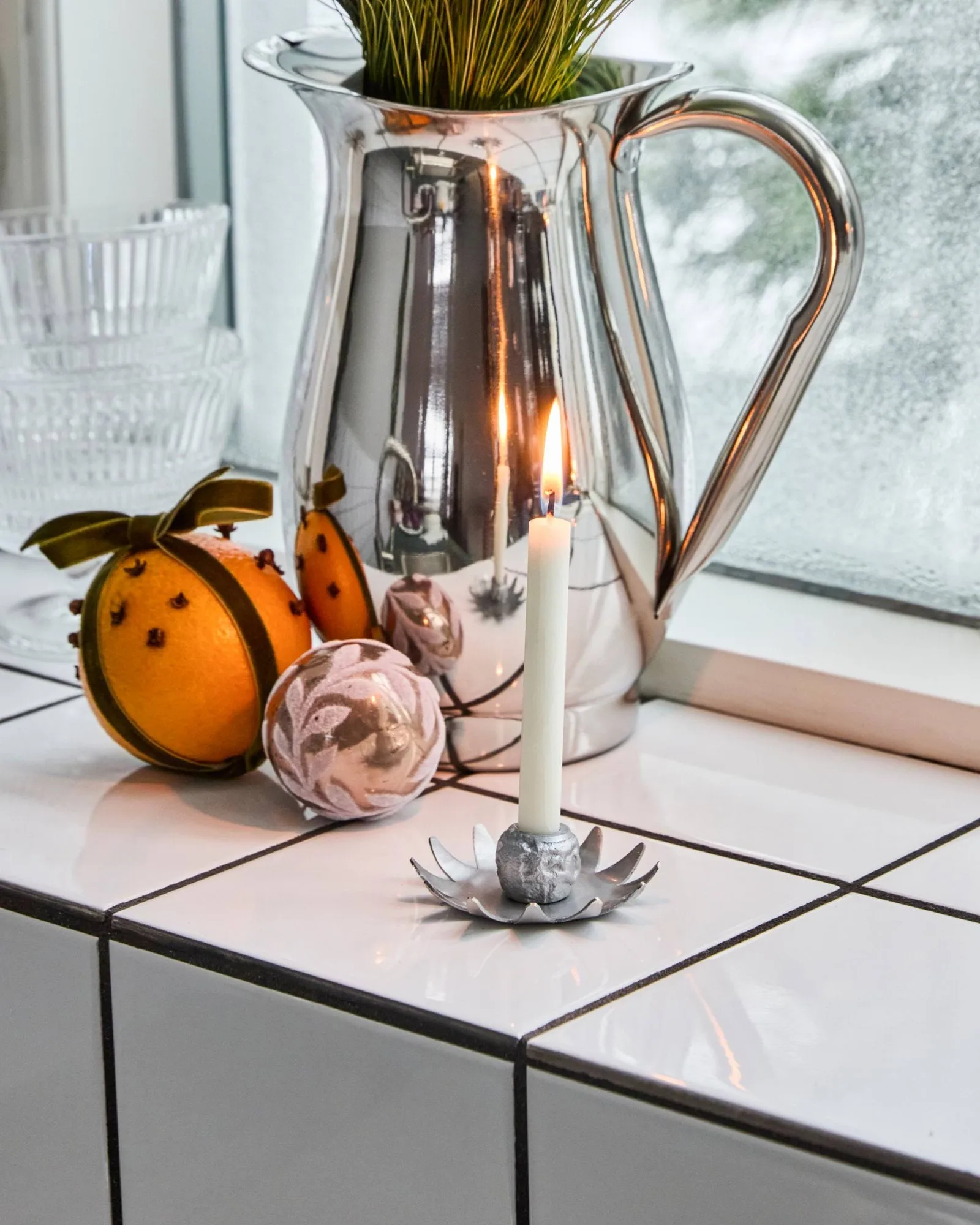 Starry candle holder, Silver finish House Doctor