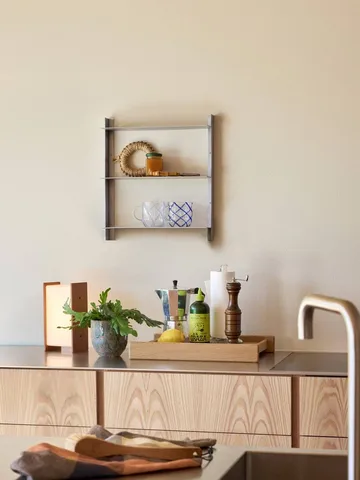 Acier shelf - Nickel, 41x46x11 cm - Hübsch