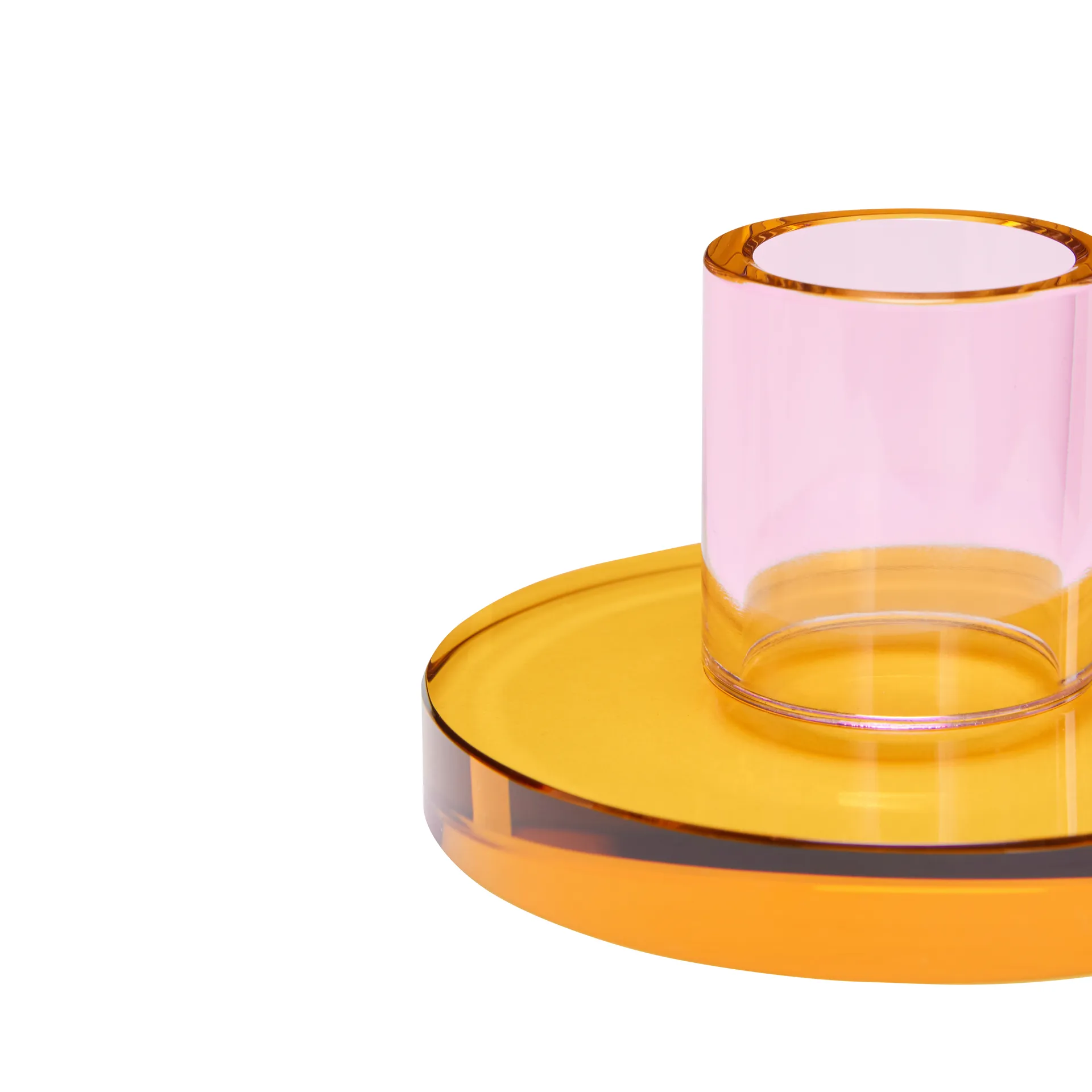 Astra candle holder small, Pink-orange Hübsch