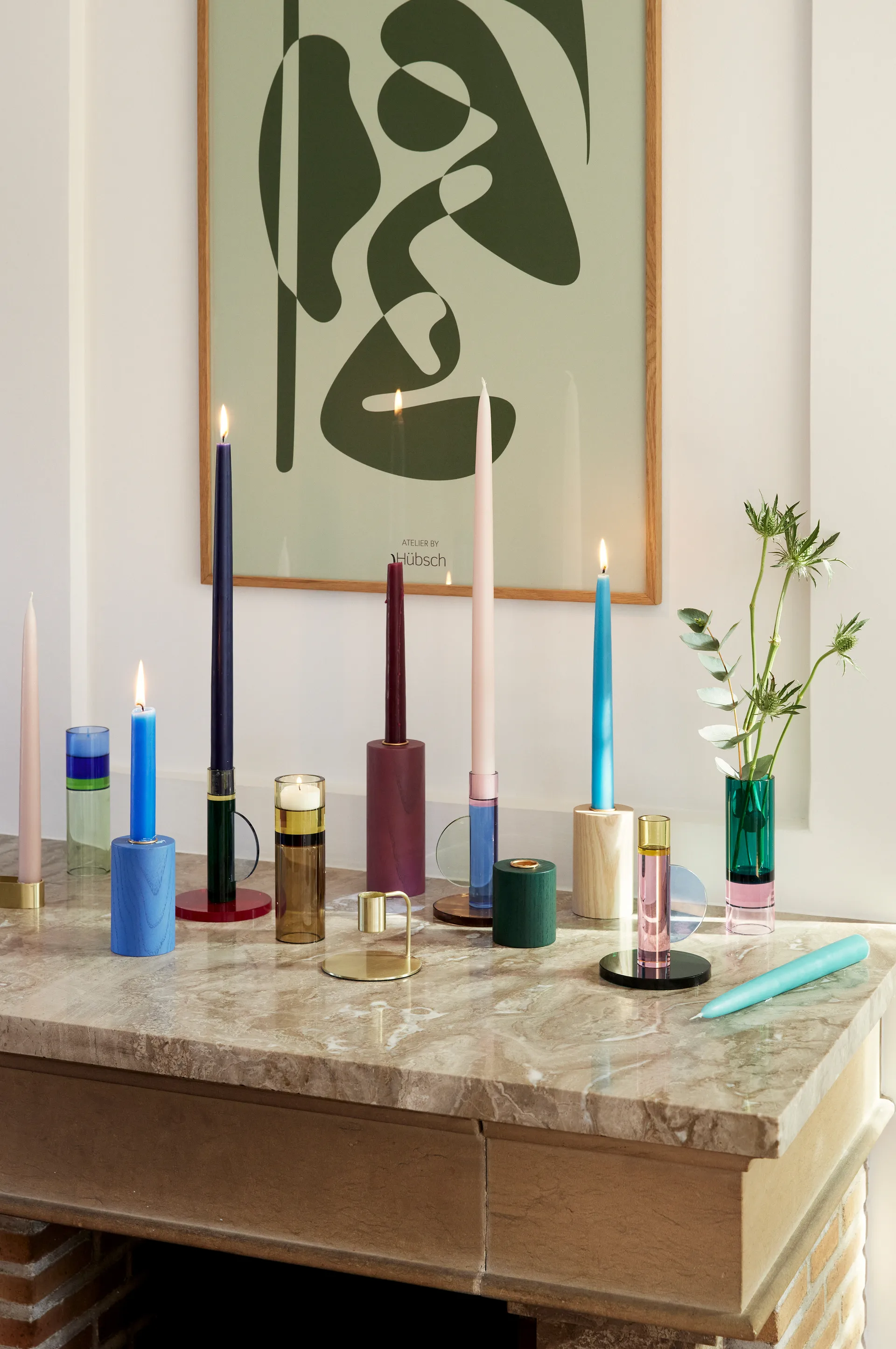 Astro candleholder, Pink Hübsch