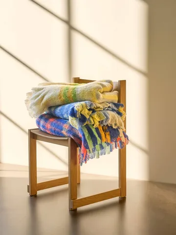Loom throw blanket - Yellow, 140x200 cm - Hübsch