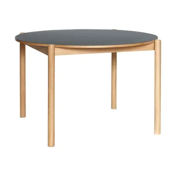 Oblique dining table - Black, Ø126 cm - Hübsch
