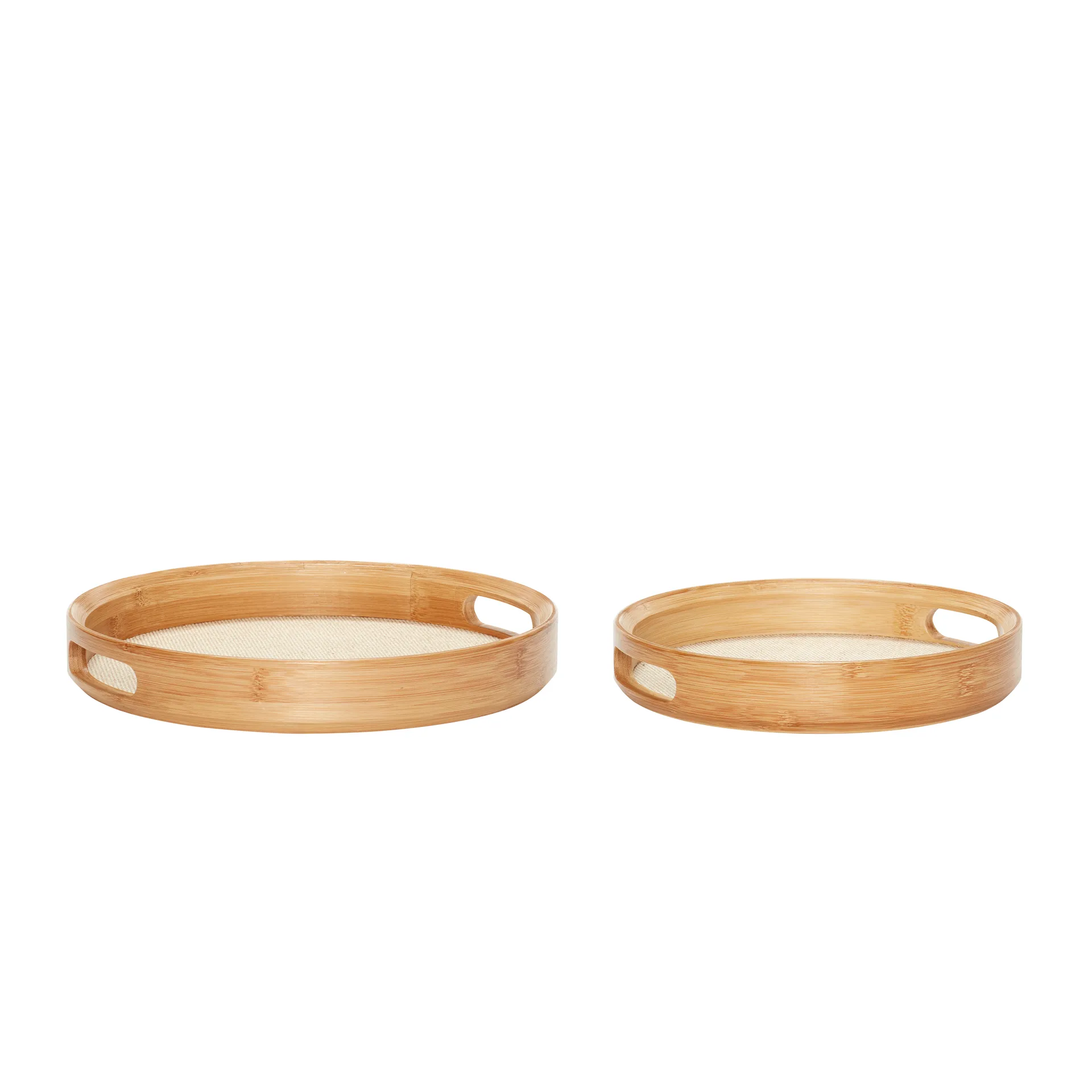 Round tray 2-pack, Wood Hübsch