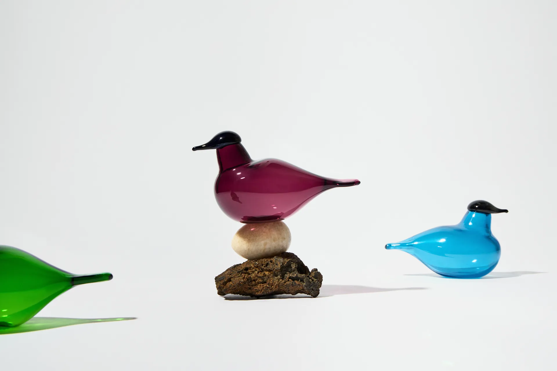 Chiffchaff glass bird, Green, 13x8 cm Iittala