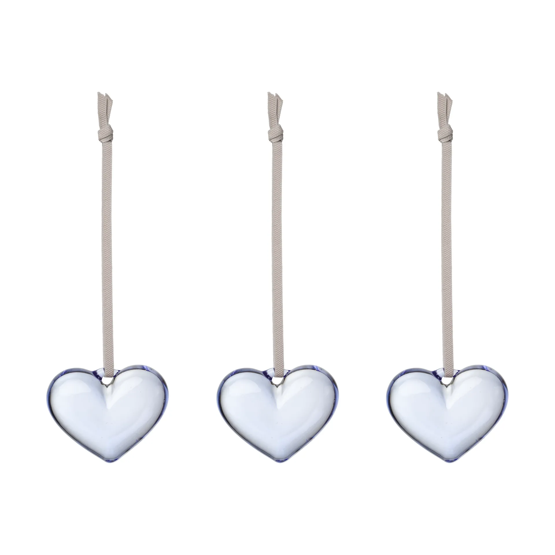 Iittala glass heart, Clear blue, 5 cm, 3-pack Iittala