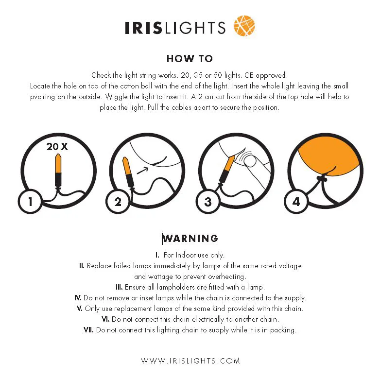 Irislights Pure White, 35 balls Irislights