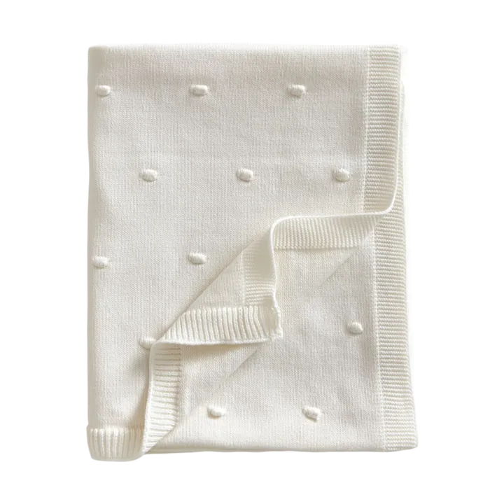 Bubble knitted baby blanket 80x100 cm - Pearl - Jack o Juno