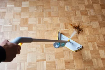 Cleantech 2-in-1 floor mop with scrubber - Light Stone - Joseph Joseph