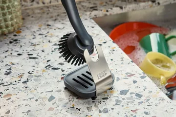 Joseph Joseph Sinktech dish brush steel stand - Grey - Joseph Joseph