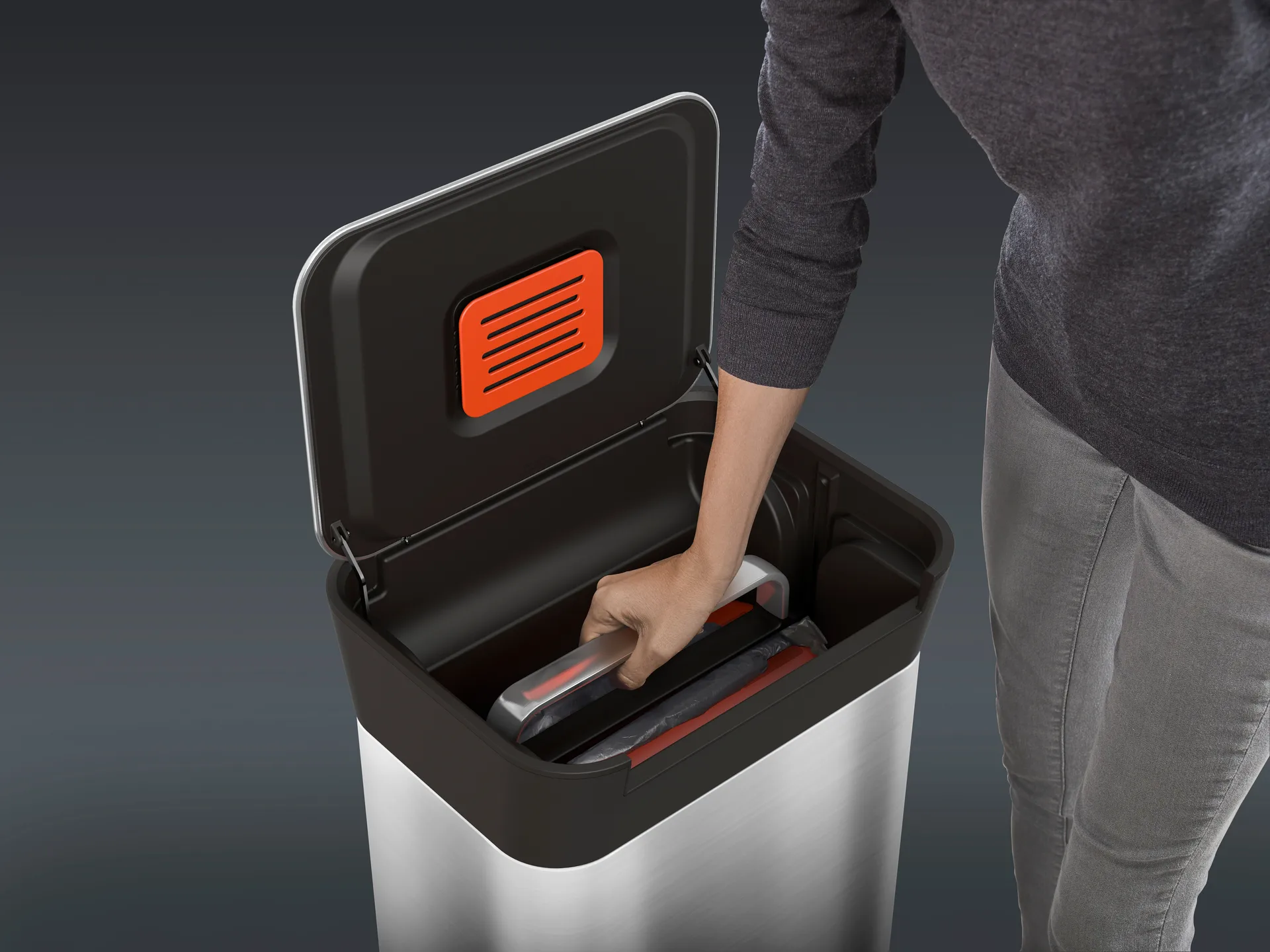 Joseph Joseph Titan trash compactor pedal bin 30 L, Stainless steel Joseph Joseph