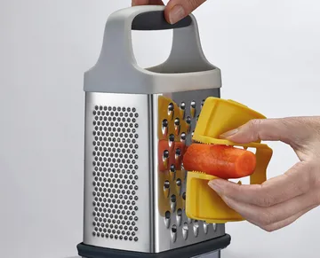 Multi grip grater with container 17 cm - Yellow - Joseph Joseph