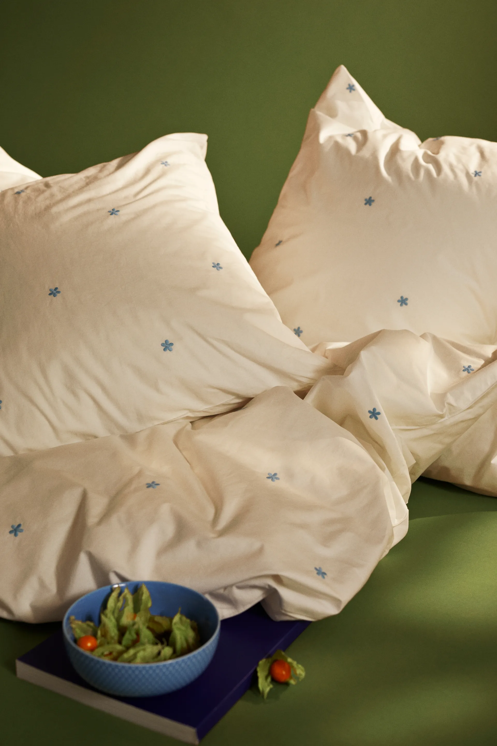 Daisy bedding set 150x210 cm, White-light blue Juna