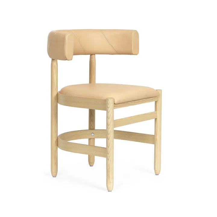 Botero armchair - Leather Tärnsjö 8800 natural-lacquered ash frame - Källemo