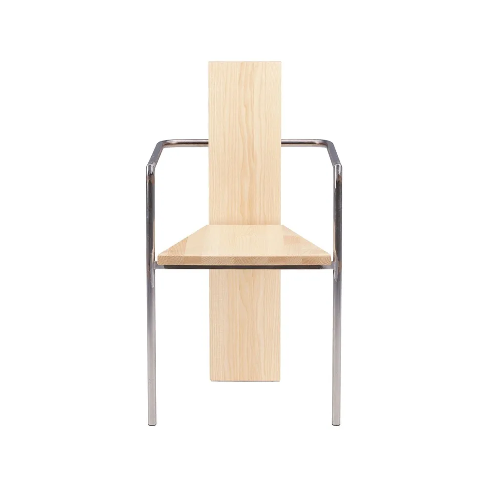 Concrete armchair, Ash-raw steel frame Källemo