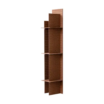 FF02 The Perforated Furniture wall shelf - Masonite-walnut, 28x24x128 cm - Källemo