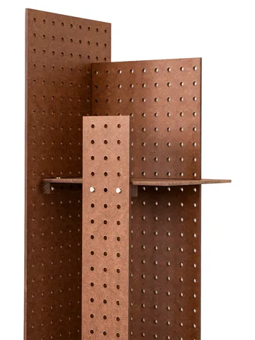 FF02 The Perforated Furniture wall shelf - Masonite-walnut, 28x24x128 cm - Källemo
