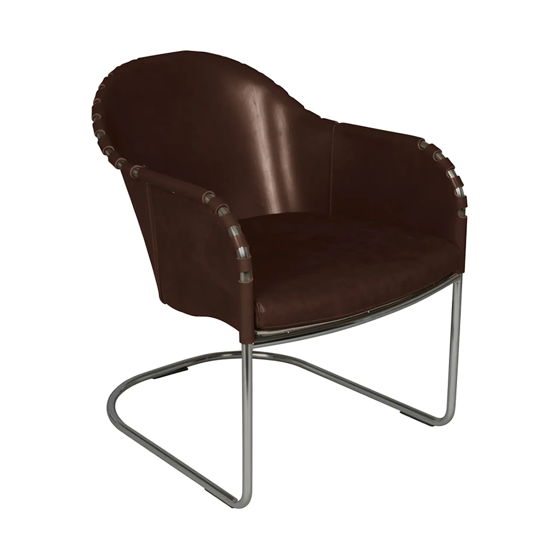 Ingo armchair, Cigar brown-matte chrome Källemo