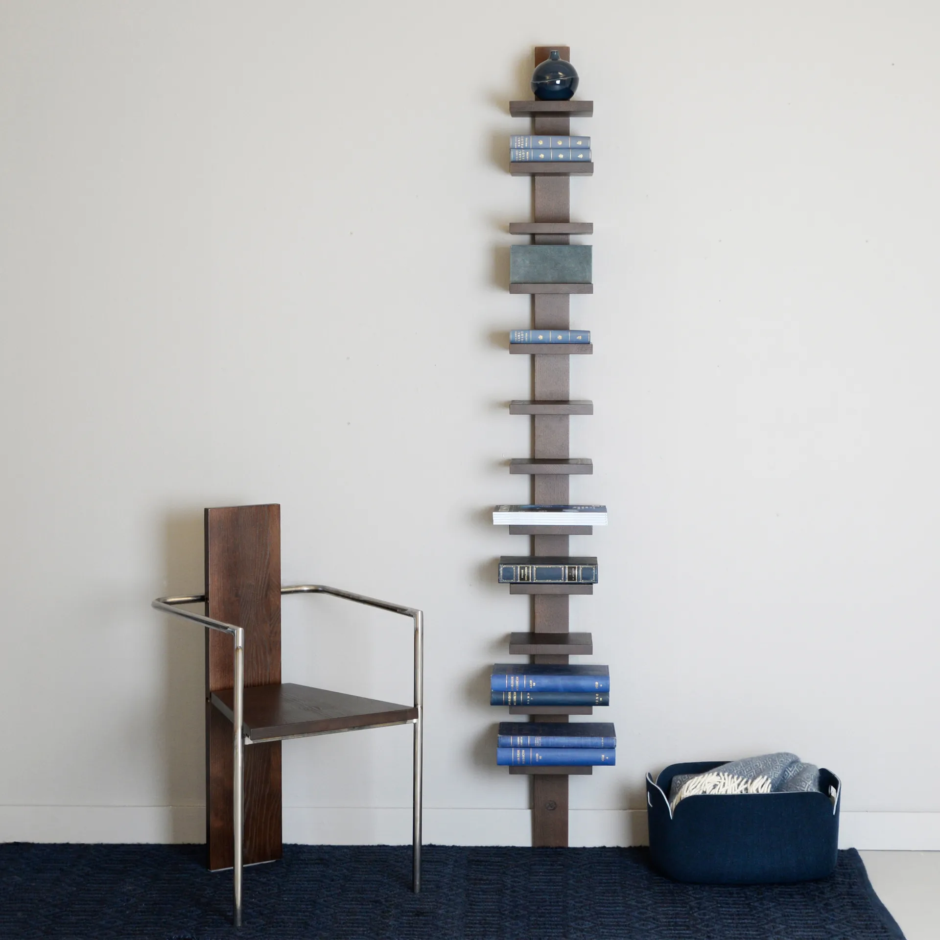Pilaster wall shelf, Clay stained Källemo