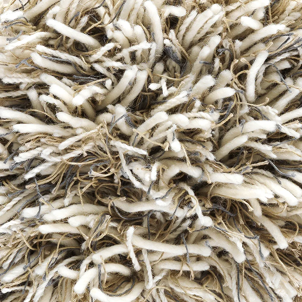 Shaggy rug round, White/grey, Ø220 cm Kateha